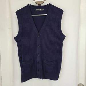 Zicac Men's Classic Knitwear Sweater Vest, Size: Medium Color: Navy Blue